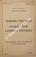 Working Time Table of Passenger Trains - Section A - London District, 15th September, 1958 to 14th June, 1959 by British Railways Western Region